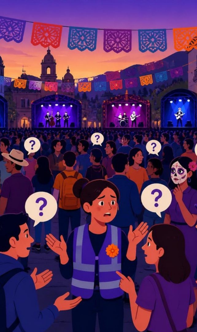 Multidão no Dia dos Muertos com muitas dúvidas